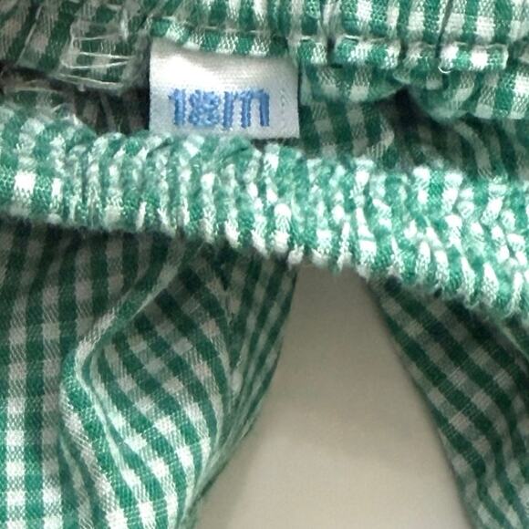 Green Gingham Ruffle Ricrac Pants - Picture 2 of 4